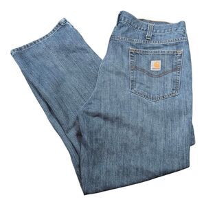 Carhartt Relaxed Fit Straight Leg Denim Jeans Men's 38x29 Med Wash